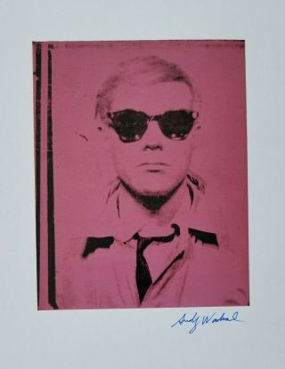 Andy Warhol 1984 Hand Signed In Blue Pen Print,