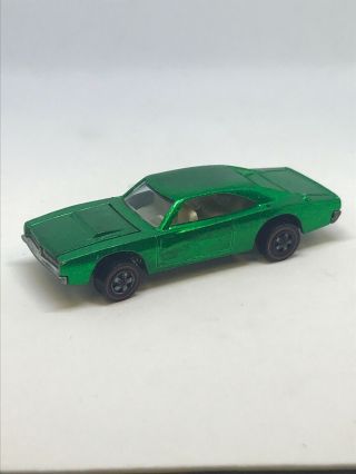 Rare Hot Wheels Redline 1968 Custom Dodge Charger Green All
