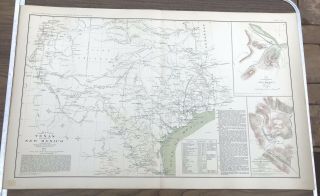 Antique Civil War Map No.  54 Texas And Parts If Mexico