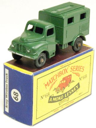 1959 Matchbox 68 Austin Radio Truck,  Round Axles W/ Exc Box