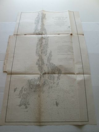 (1) 1861 U.  S.  Coast Survey Chart: " Kennebec River,  Entrance To Bath,  Maine "
