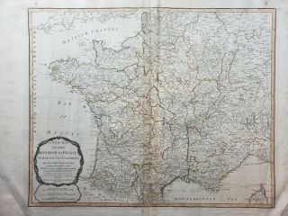 Antique Map Of The Kingdom Of France During The Rule Of Napoleon