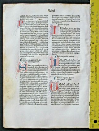 Incunabula,  Early,  Important Bible Leaf,  Hosea 10 - Joel 1,  N.  Jenson,  Venice,  1479