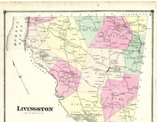 Map Of Livingston,  Ny,  From Beers 