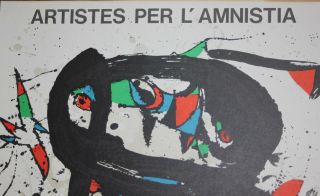 Joan Miro Limited Edition Amnesty International Exhibition Lithograph - 1977 4
