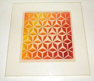 Anne Youkeles Heatwave 3d Geometric " Op Art " Serigraph Signed & Numbered