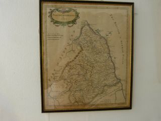 Antique Map By Robert Morden - Northumberland C.  1695 Hand Coloured