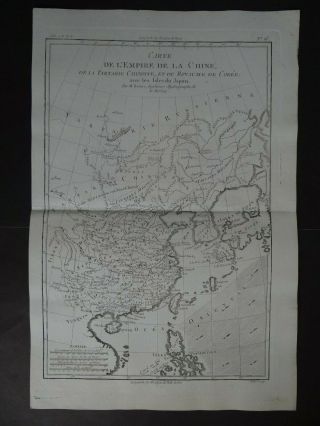 1780 Bonne Atlas Map China - Korea - Japan - Empire Chine - Royaume Coree Japon