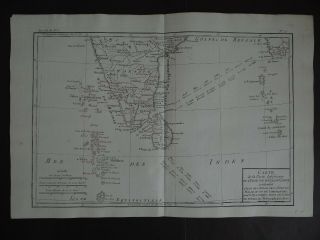 1780 Bonne Atlas Map India - Sri Lanka - Maldives - Inde - Isle De Ceylon