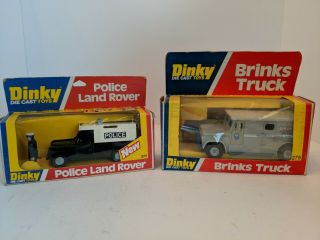 Dinky 275 & 277,  Brinks Truck And Police Land Rover With Boxes In Cond
