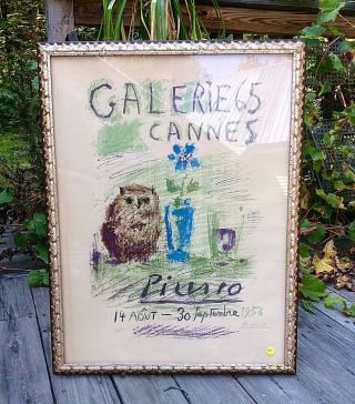 Picasso Signed Numbered 1956 Lithograph Poster Galerie 65 Cannes