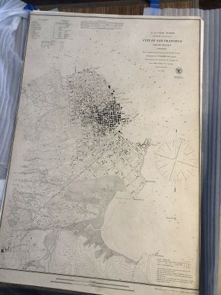 1853 Map Of San Francisco Gold Rush Era; Antique And Printing.