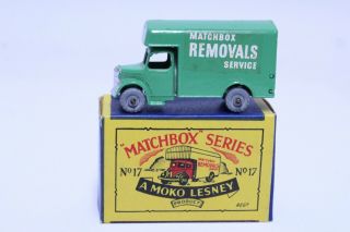 Fantastic Matchbox Moko Lesney No.  17 Bedford Removal Van Metal Wheel Near Mib