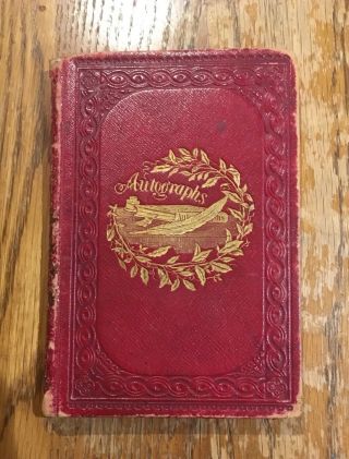 Civil War Era,  1860,  Antique Autograph Book From York State,