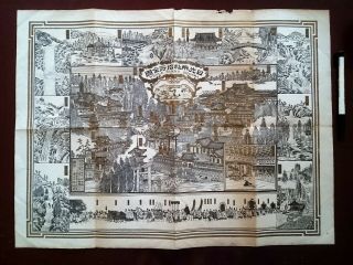 Antique Japan Woodblock Map (1898) / Ichimura Isaburo / Nikko - Ryosha Temples