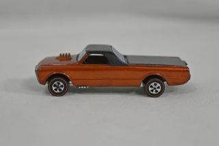 1967 Hot Wheels Redline Custom Fleetside Orange with Black Roof with Button 4