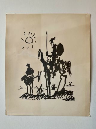 Pablo Picasso Don Quixote Signed And Dated French Lithograph 24x20”