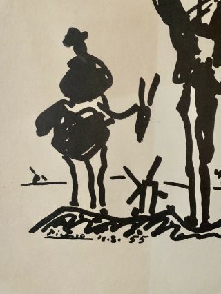 PABLO PICASSO DON QUIXOTE SIGNED AND DATED FRENCH LITHOGRAPH 24X20” 2
