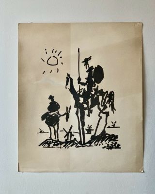 PABLO PICASSO DON QUIXOTE SIGNED AND DATED FRENCH LITHOGRAPH 24X20” 6
