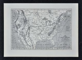 1868 Tour Du Monde Map - United States West Gold Fields Colorado California Rush