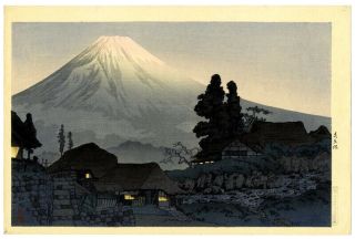 1932 Shotei Hiroaki " E " Seal Mt.  Fuji Japanese Woodblock Print
