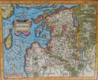 Estonia,  Latvia,  Lithuania Hondius / Mercator,  1608,  Livonia