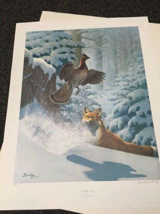 A CLOSE CALL - Grouse - - Edward Bierly 1979 Signed/Numbered Litho Edition of 800 2