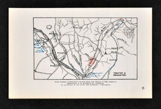 American Revolutionary War Battle Of Trenton Princeton Jersey - Antique Map