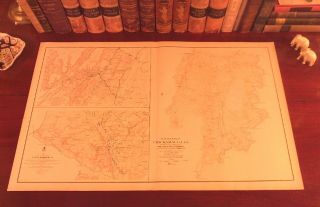 Antique Civil War Map Battle Chickamauga Georgia Chattanooga Tennessee