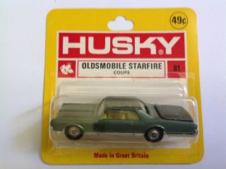 (1 Of 2) Husky (corgi Juniors) 81 Green 1965 Oldsmobile Starfire W/ Silver Hubs
