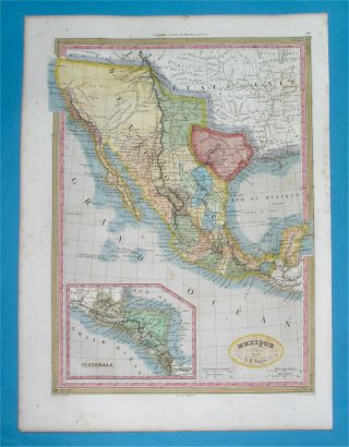1840 Map Texas Republic United States Houston Dallas California Mexico