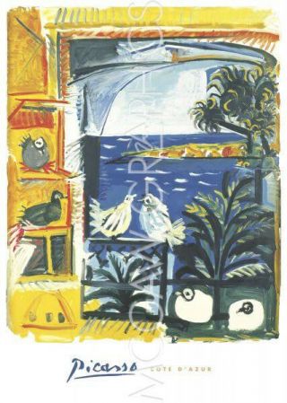 Picasso Pablo - The Pigeons,  1957 - Art Print Poster 38 " X 27 " (246)