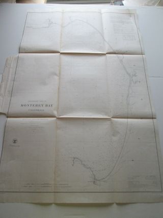 (1) 1857 U.  S.  Coast Survey Chart: " Monteray Bay,  California "