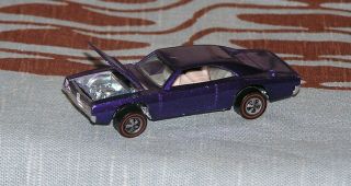 Hot Wheels Mattel Redline 1968 Custom Dodge Charger Purple Us Diecast Metal Car