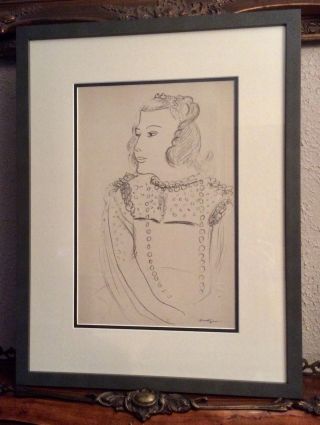 Henri Matisse Lithograph Poemes 1950 Plate Signed Custom Framed Art