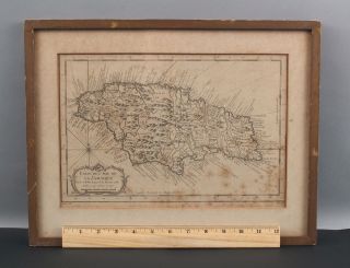 18thc Antique 1758 Jacques Nicholas Bellin Engraved Map Jamaca Island