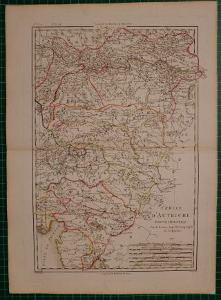 1787 Dated Rigobert Bonne Map Austria Duchy Carinthia
