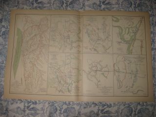 Antique 1891 Siege Of Vicksburg Jackson Mississippi Official Civil War Map Rare