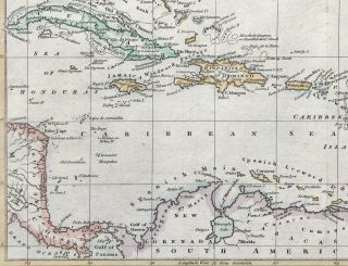 Map of WEST INDIES c1820 for Walkers Atlas,  engraved,  hand colour 3