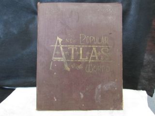 1892 Popular Atlas Of The World Maps Of The Us Post Office Telegraph Offices,