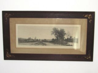 Mission Oak Picture Frame,  Brass Corners,  1893 Radtke Lauckner Co.  Print,  York