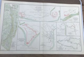 Antique Civil War Map No.  132 Defenses Of Wilmington Nc And Cape Fear River