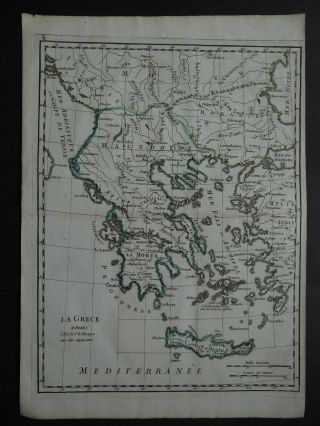1748 Le Rouge Atlas Map Greece - La Grece - Macedonia Crete Candie Moree