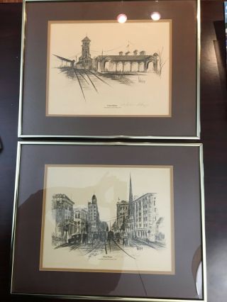 Set Of Pat Whipp Limited Edition Signed Prints: Street Scene & Union Station