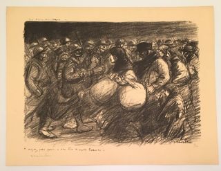 “les Deux Corteges” Hand - Signed World War I Lithograph By Steinlen 1916