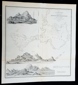 1855 Us Coast Survey & Bache Antique Map Farallon Isles San Francisco California