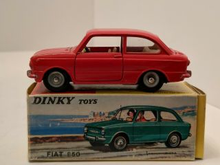 Dinky Toys 509 Fiat 850,  1967 - 1971 Rare Red Color,  Made In France