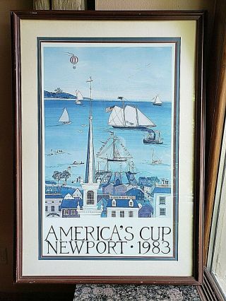Sally Caldwell - Fisher America’s Cup Newport 1983 Event Poster Sailing Yacht