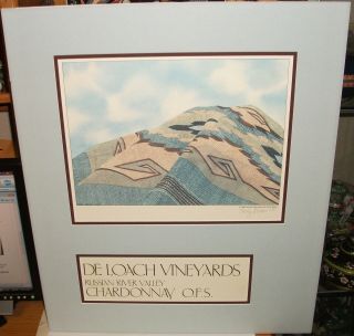 Sally Baker " Navajo Mountain " De Loach Vineyards Hand Signed Lithograph 1985