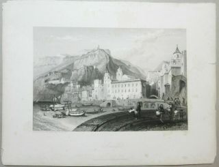 Veduta Amalfi Campania 1845 - 60 Brockedon Stampa Originale